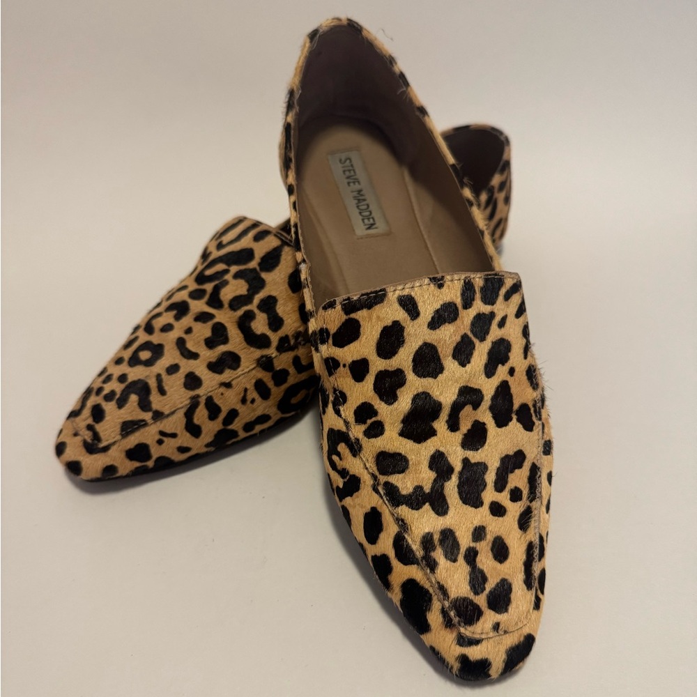 Steve Madden Gemmy leopard - loafer flats, size 8.5